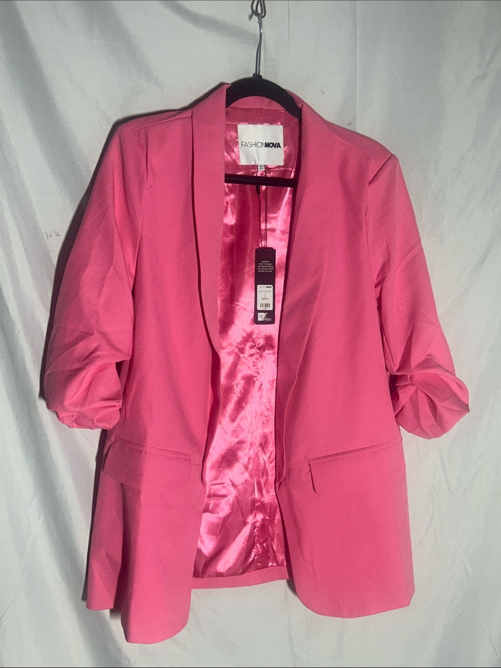 Fashion Nova Hot Pink Open-Front Blazer